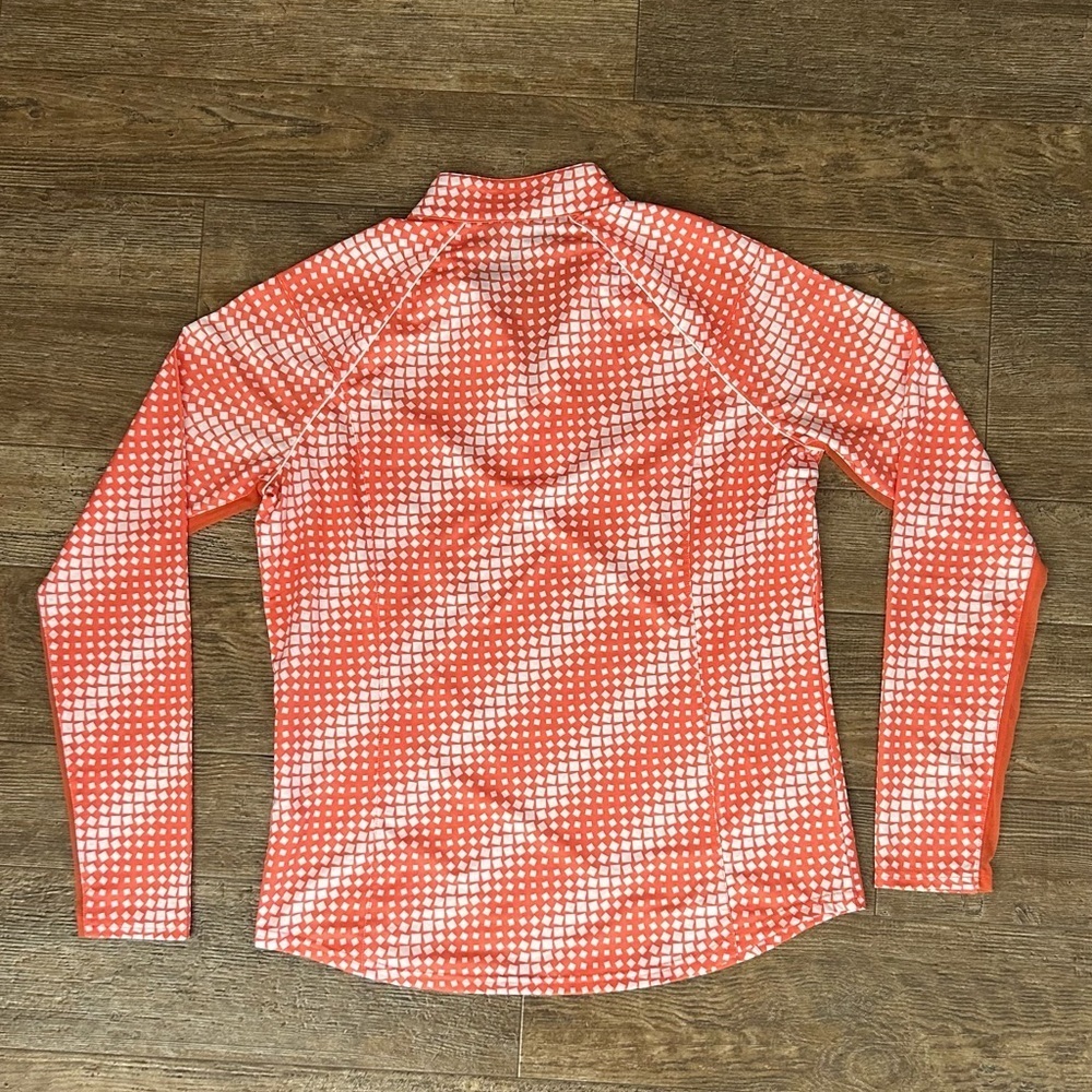 Bette & Court Womens Golf Top Orange White 1/4 Zip Performance Shirt - Picture 2 of 2